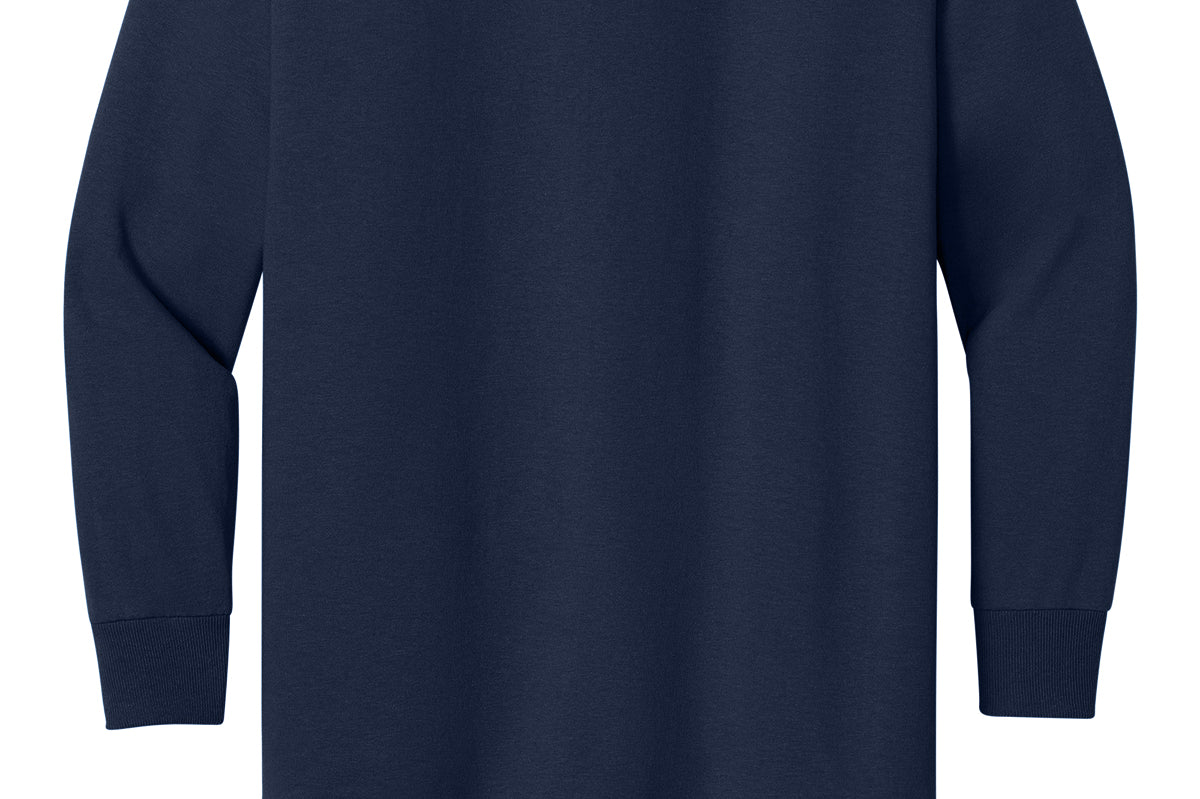 Youth navy gildan Youth Navy Long Sleeve, back view