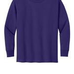 Youth purple gildan Youth Purple Long Sleeve, front view