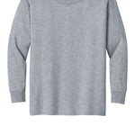 Youth sport grey gildan Youth Sport Grey Long Sleeve, front view