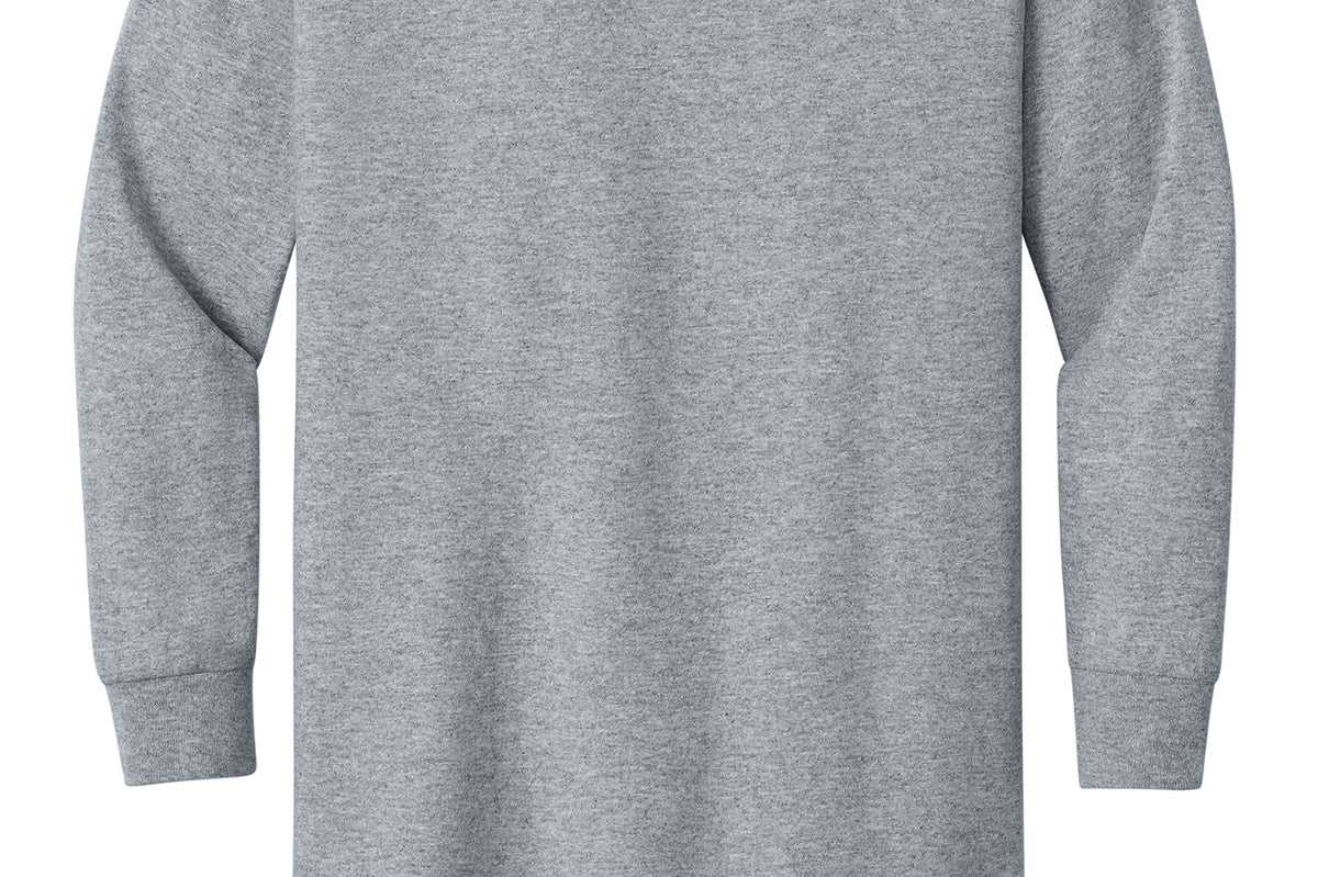 Youth sport grey gildan Youth Sport Grey Long Sleeve, back view