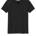 Toddler black gildan Infant/Toddler Black Tee Shirt, front view