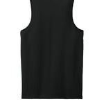 Adult black gildan Black Tank, back view