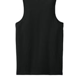 Adult black gildan Black Tank, back view