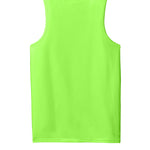 Adult fluorescent lime green gildan Fluorescent Lime Green Tank, back view