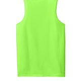 Adult fluorescent lime green gildan Fluorescent Lime Green Tank, back view