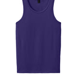 Adult purple gildan Purple Tank, front view