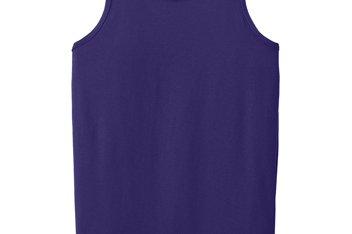 Adult purple gildan Purple Tank, front view
