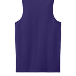 Adult purple gildan Purple Tank, back view