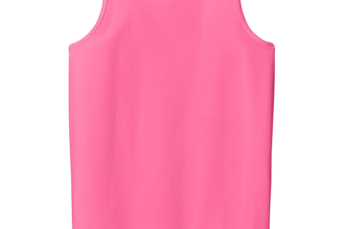 Adult hot pink gildan Hot Pink Tank, front view