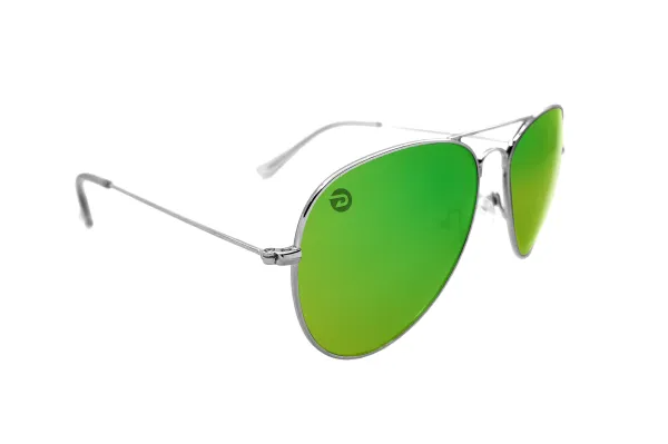 Driven Sunglasses - Legend Silver Aviator Black Acid Apparel