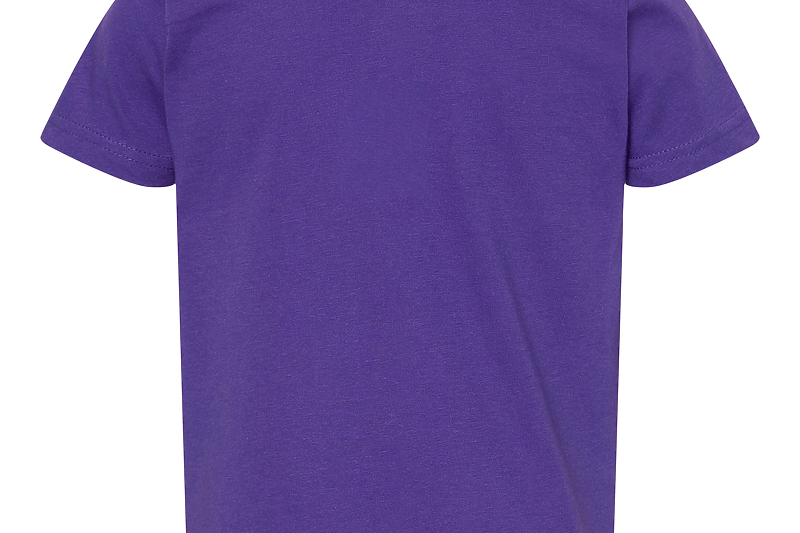 Purple Rabbit Skins toddler tee shirt, back view