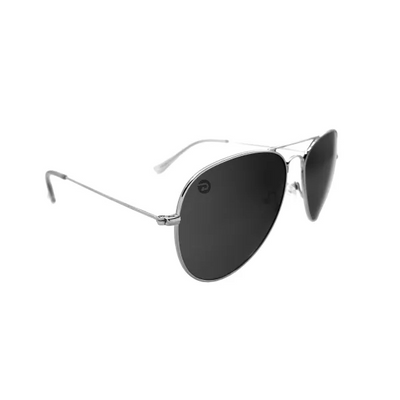 Driven Sunglasses - Legend Silver Aviator Black Acid Apparel