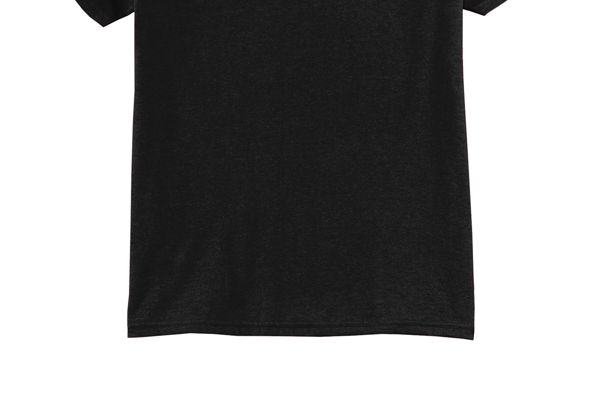 Adult black port & co Black Tee Shirt, front view
