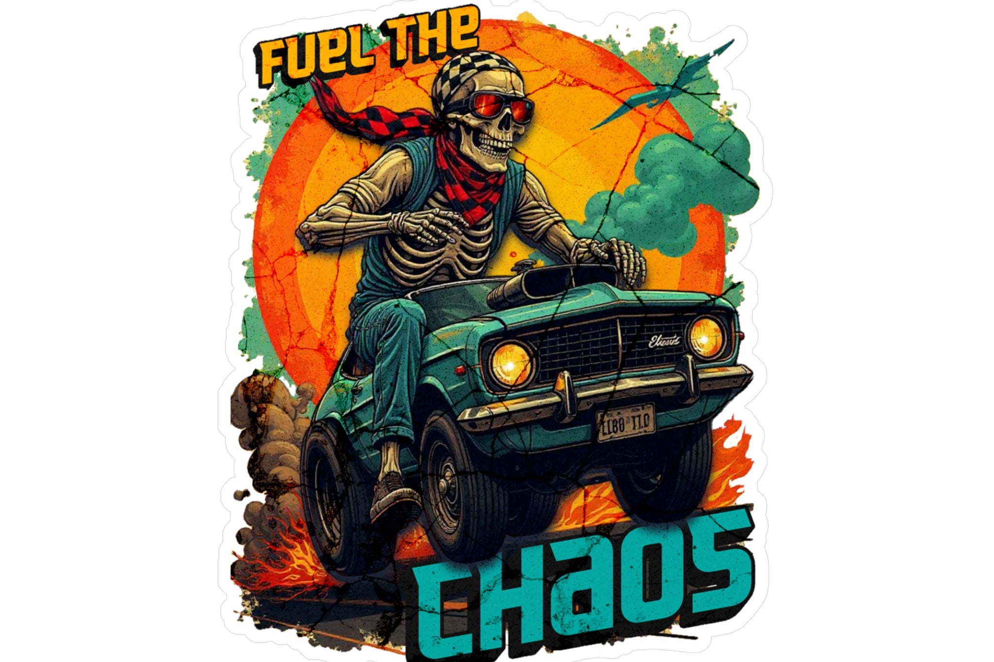 Fuel the Chaos Kiss-Cut Vinyl Decal – Weatherproof Racing Sticker