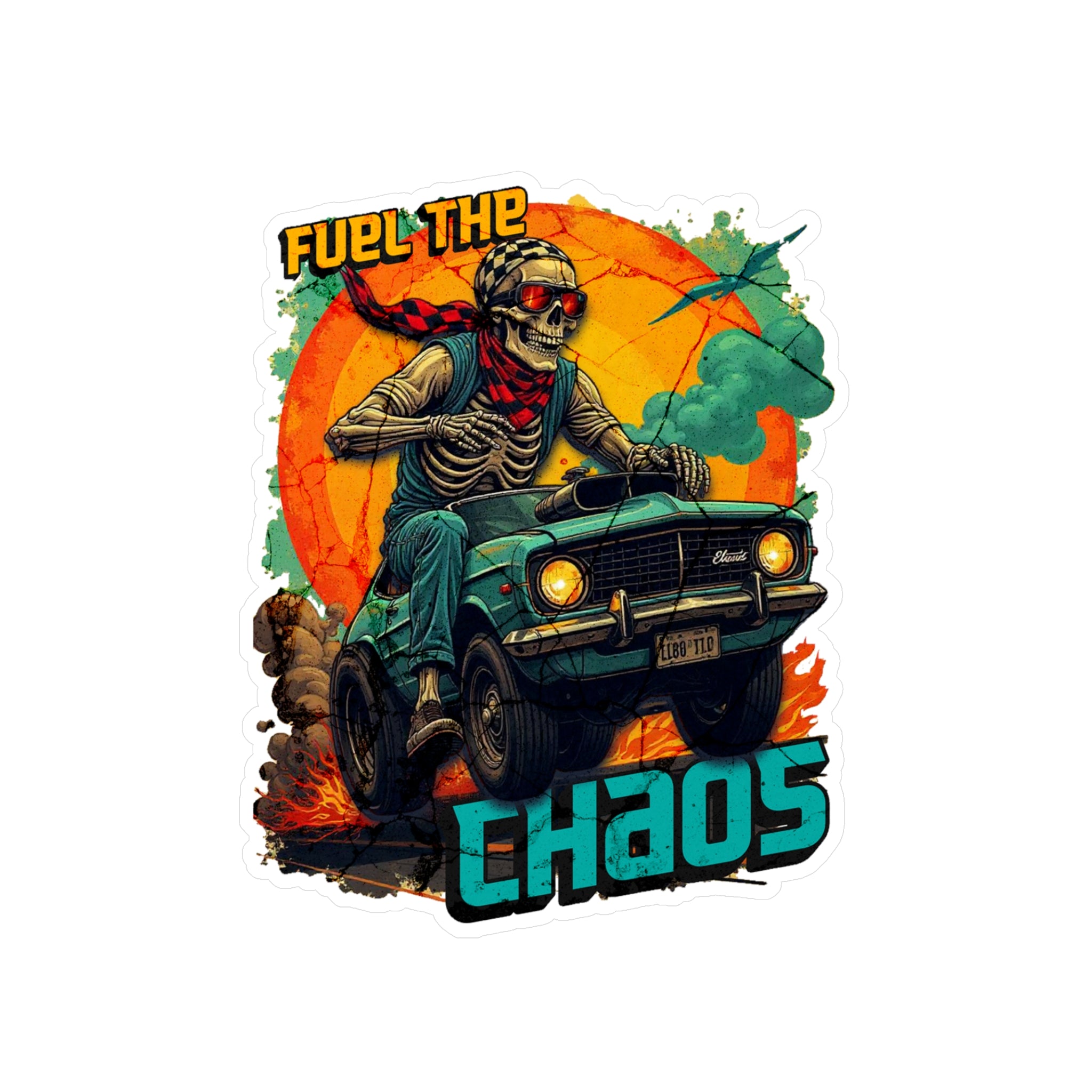 Fuel the Chaos Kiss-Cut Vinyl Decal – Weatherproof Racing Sticker