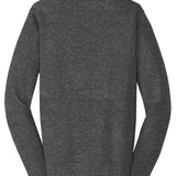 Adult dark heather grey port & co Dark Heather Grey Crewneck, back view