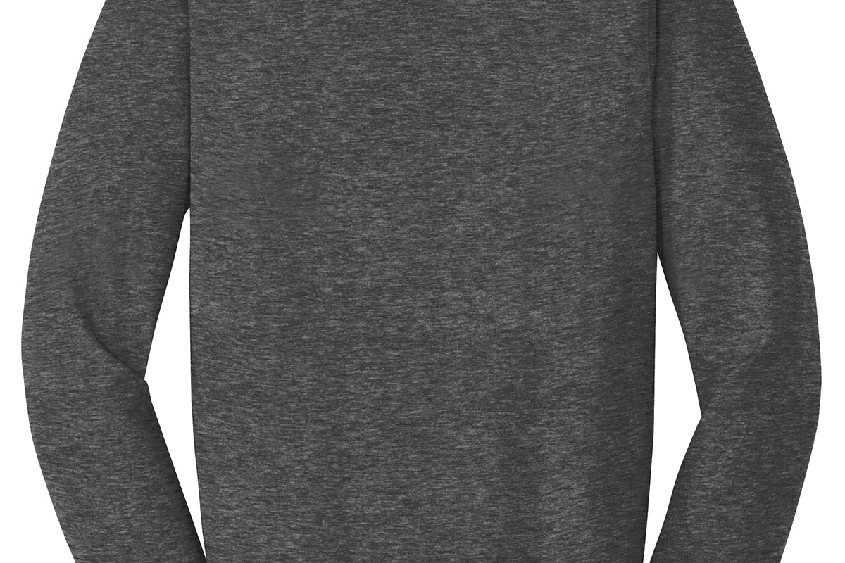 Adult dark heather grey port & co Dark Heather Grey Crewneck, back view