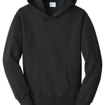 Youth black port & co Youth Black Hoodie, front view