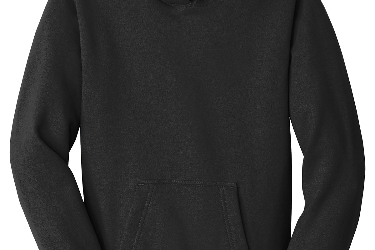 Youth black port & co Youth Black Hoodie, front view