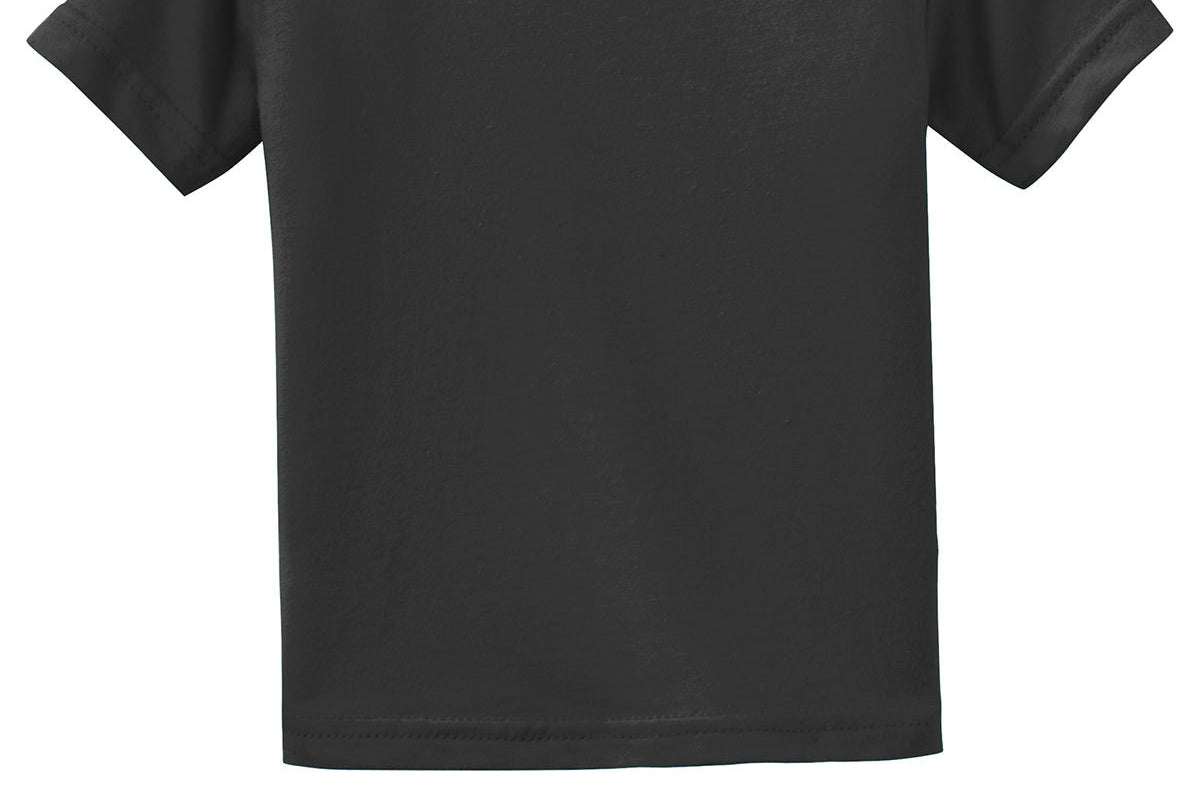 Infant black rabbit skins Infant/Toddler Black Tee Shirt, back view
