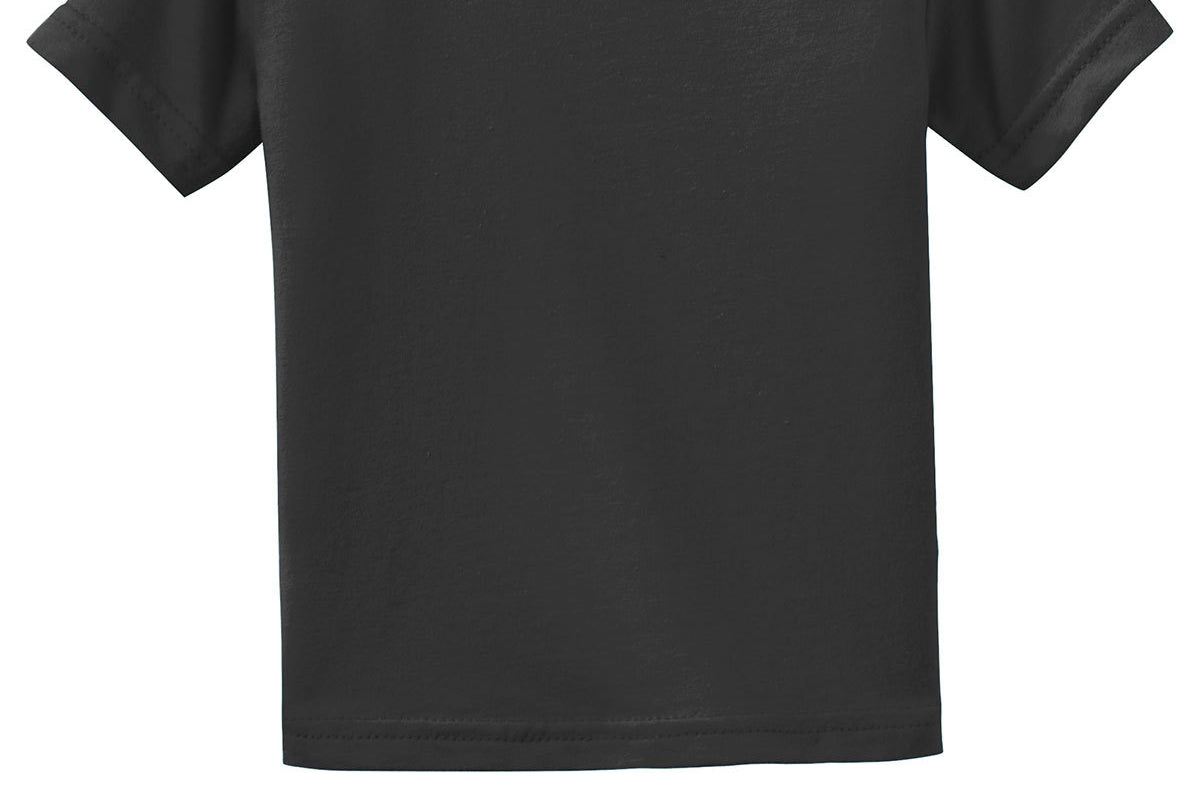 Infant black rabbit skins Infant/Toddler Black Tee Shirt, back view