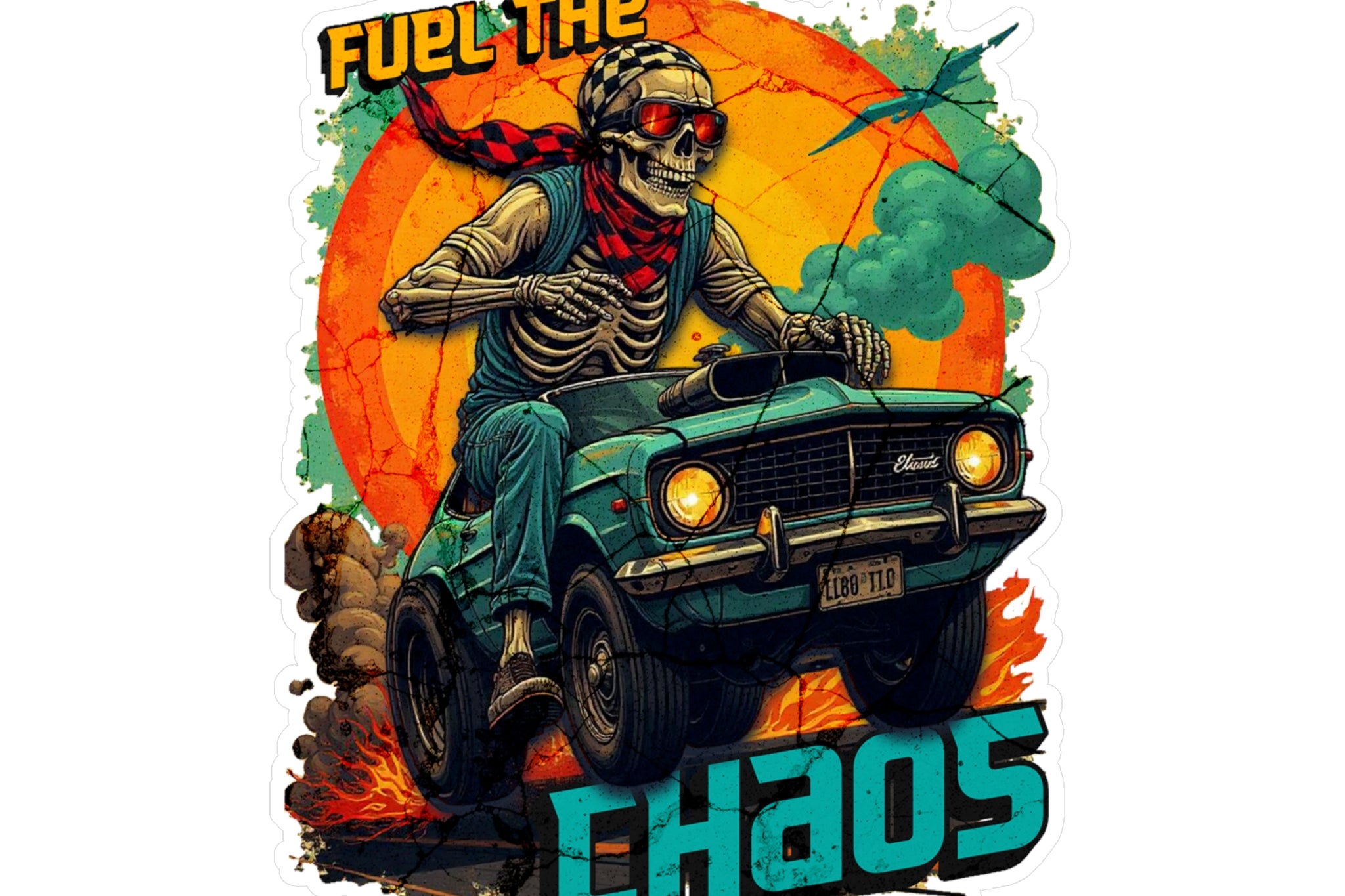 Fuel the Chaos Kiss-Cut Vinyl Decal – Weatherproof Racing Sticker