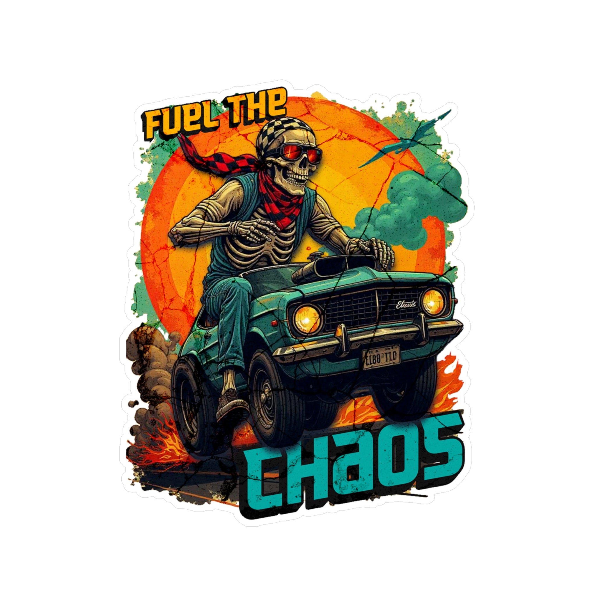 Fuel the Chaos Kiss-Cut Vinyl Decal – Weatherproof Racing Sticker