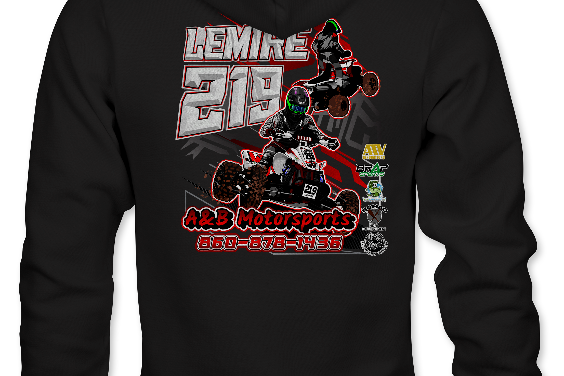 A&B Motorsports Hoodies Black Acid Apparel