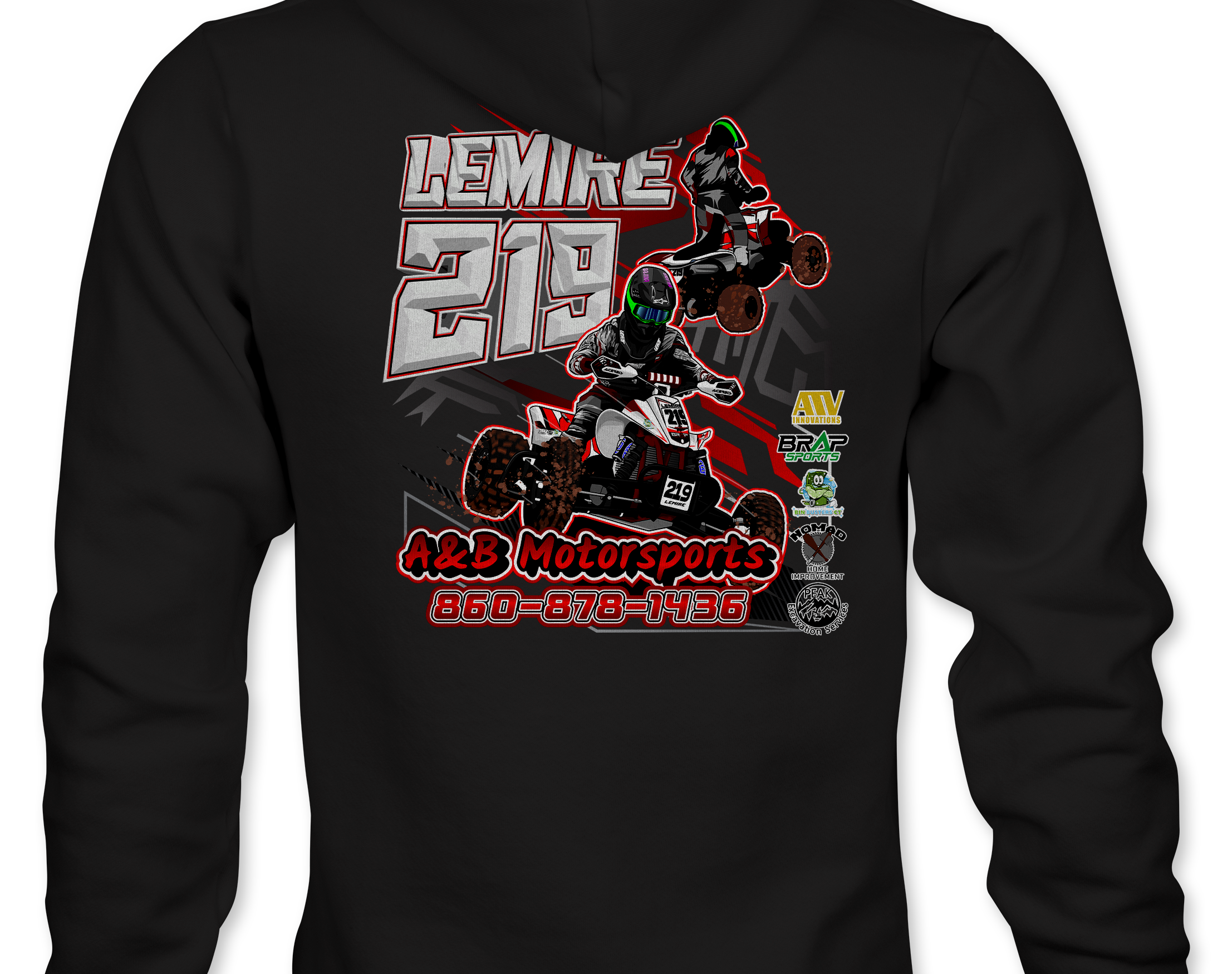 A&B Motorsports Hoodies Black Acid Apparel