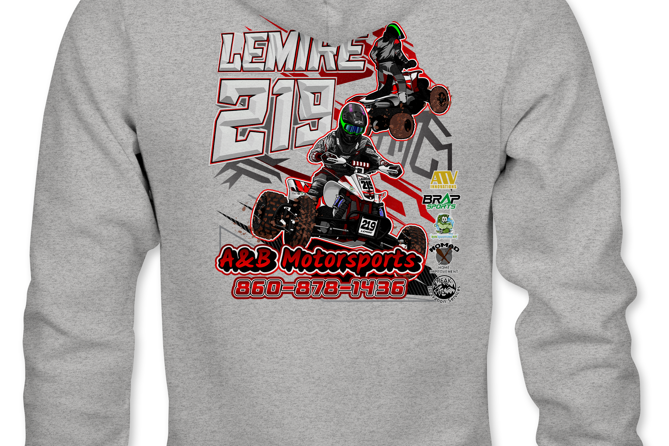 A&B Motorsports Hoodies Black Acid Apparel