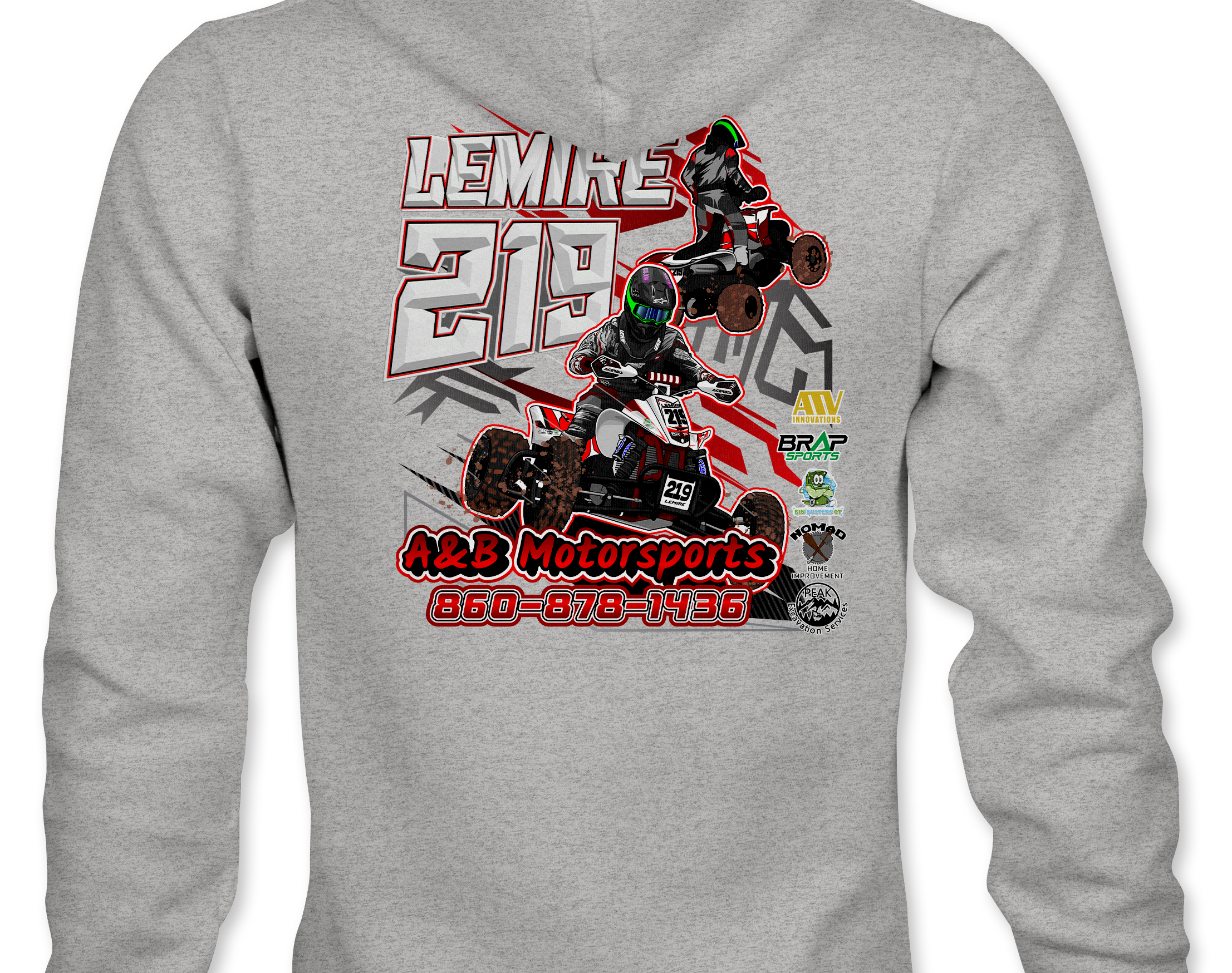 A&B Motorsports Hoodies Black Acid Apparel