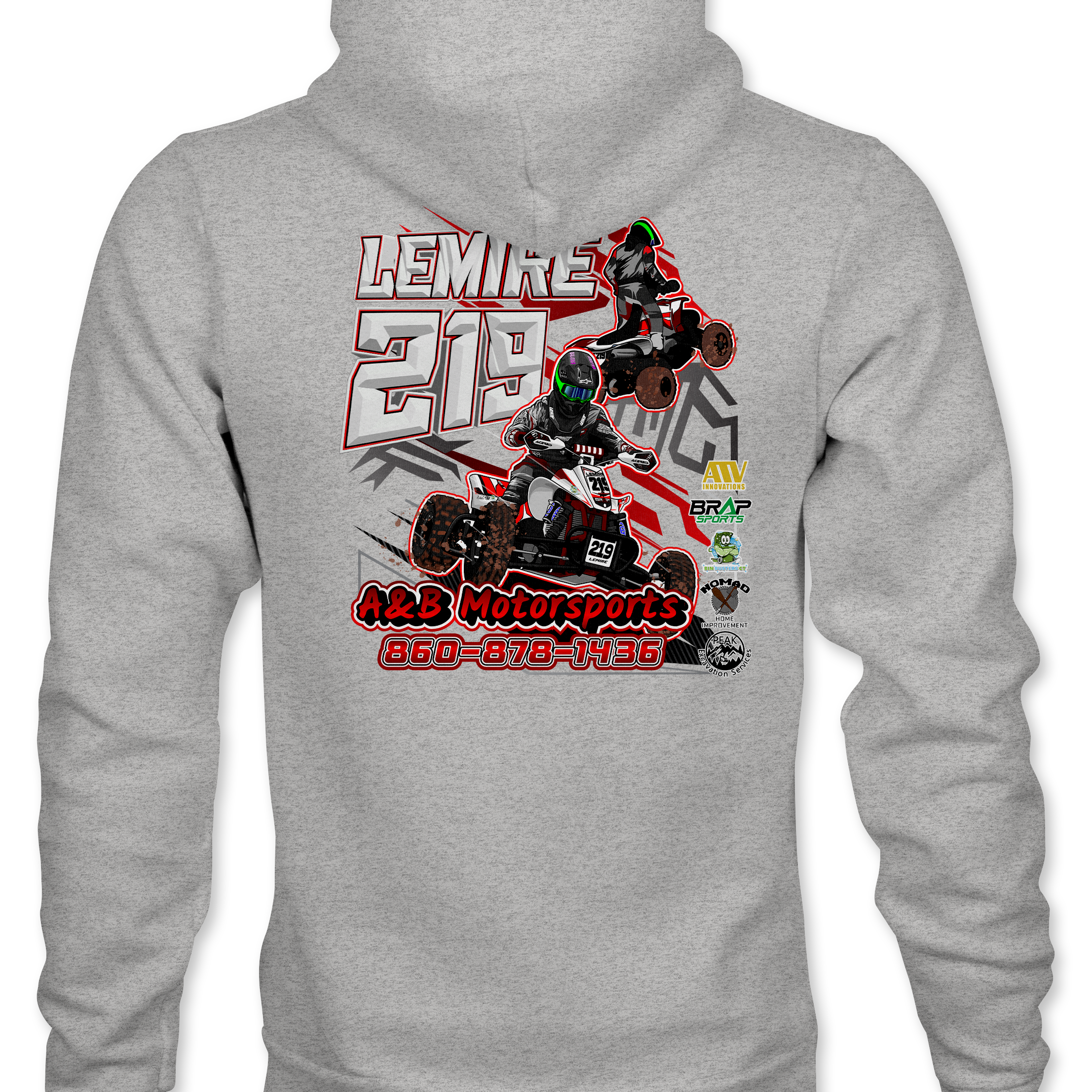 A&B Motorsports Hoodies Black Acid Apparel