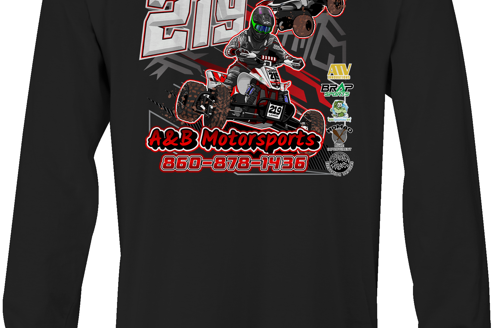 A&B Motorsports Long Sleeves Black Acid Apparel
