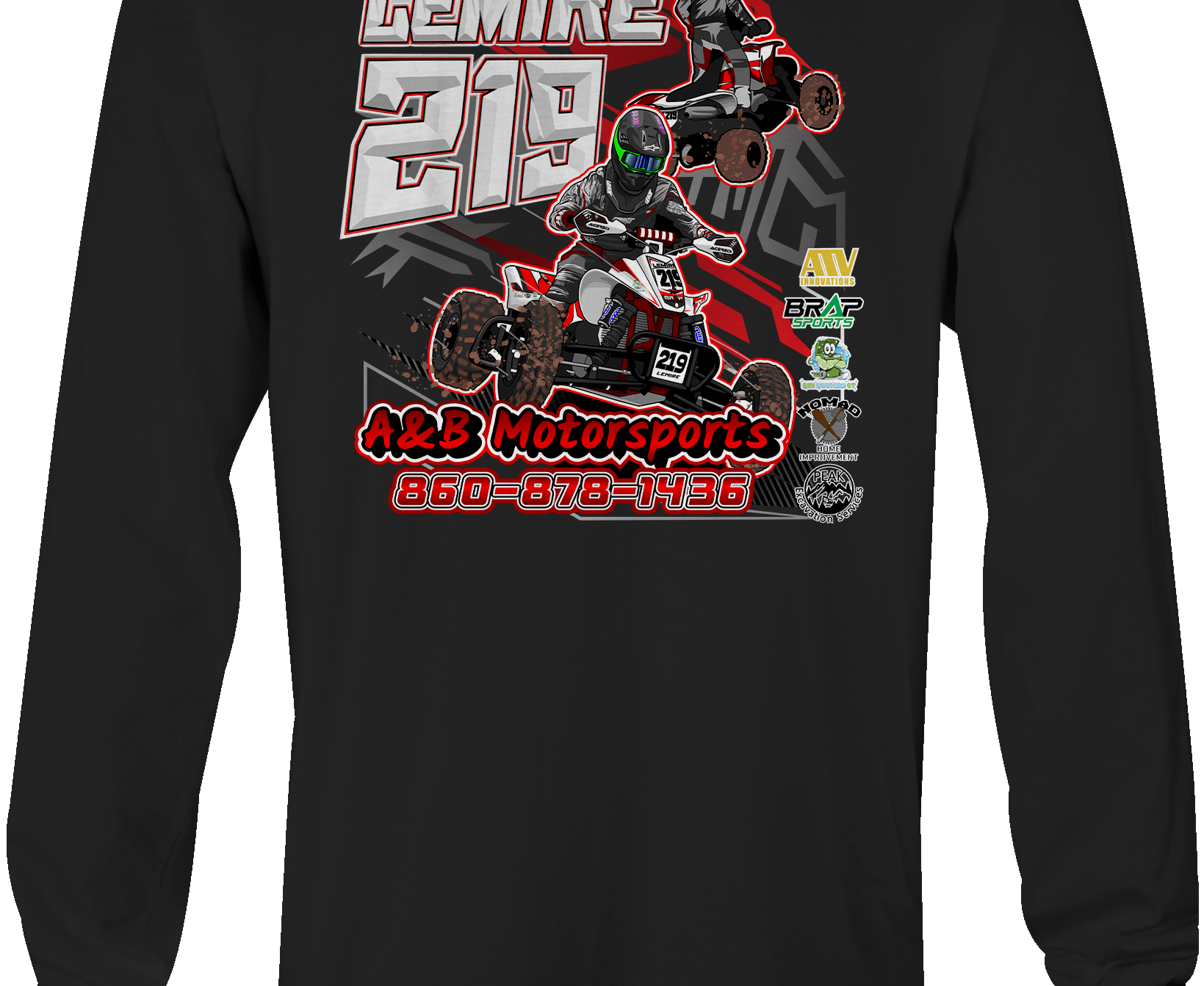 A&B Motorsports Long Sleeves Black Acid Apparel