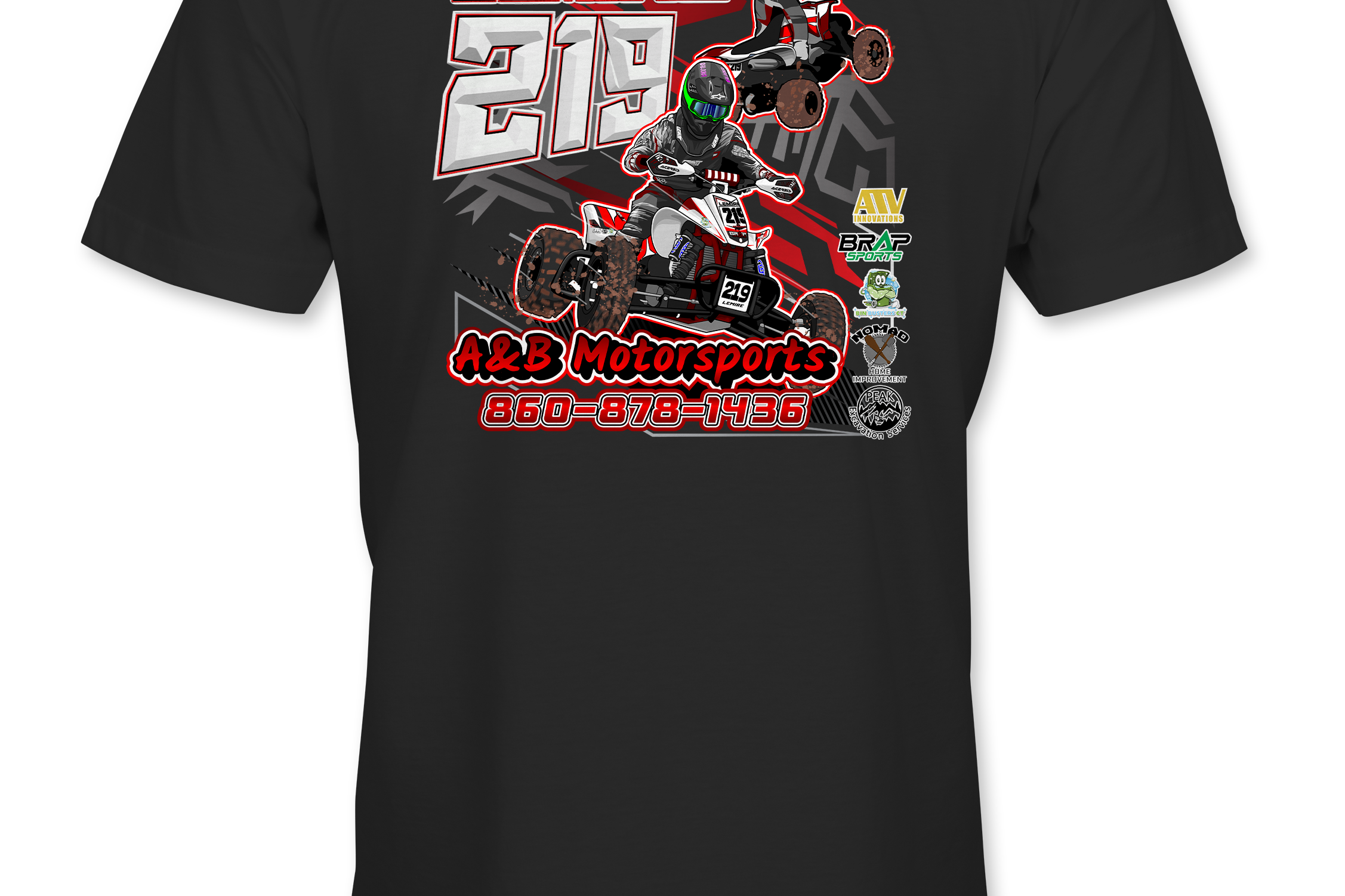 A&B Motorsports T-Shirts Black Acid Apparel