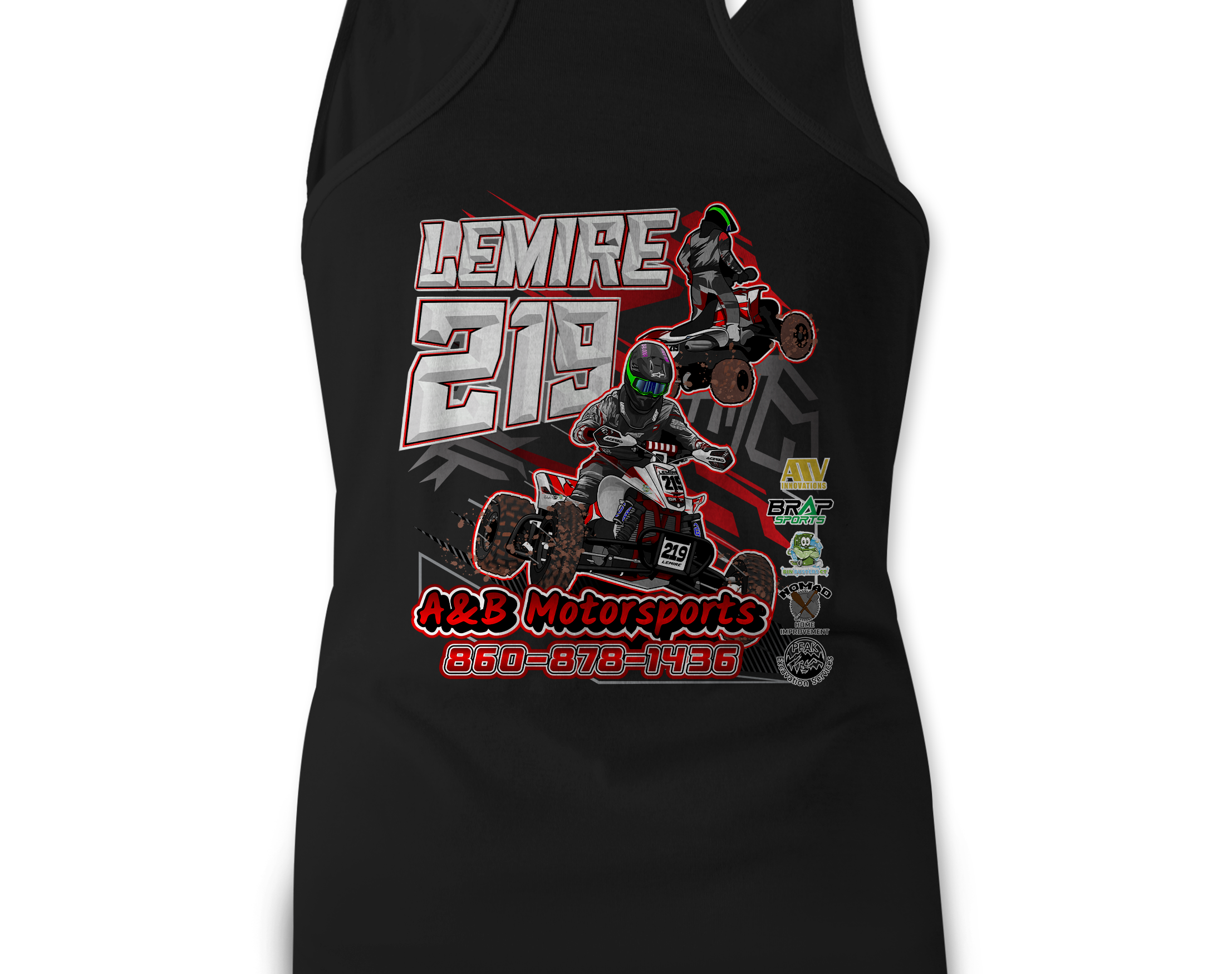 A&B Motorsports Tank Tops Black Acid Apparel