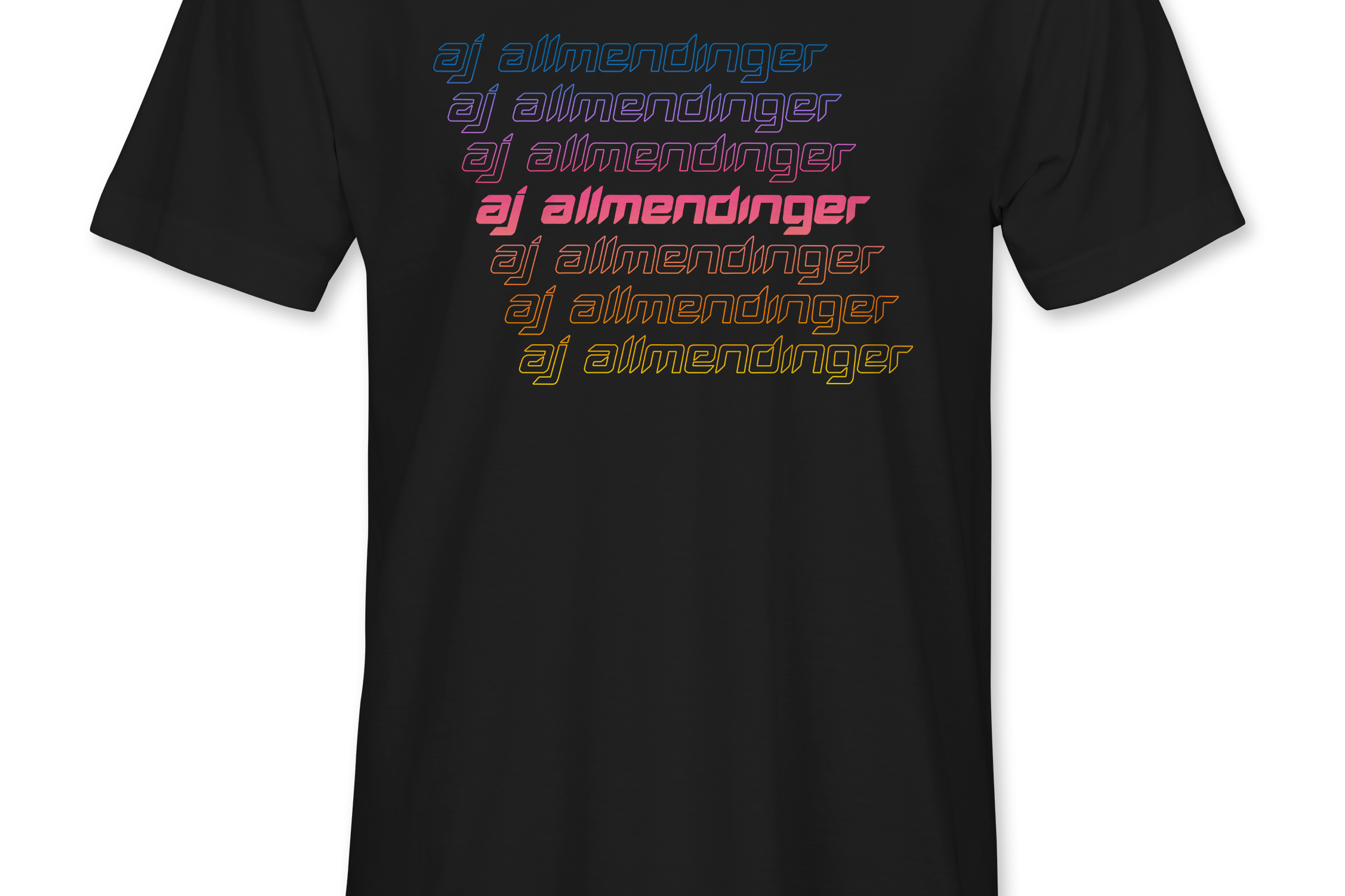 AJ Allmendinger - Sunset Name T-Shirts Black Acid Apparel