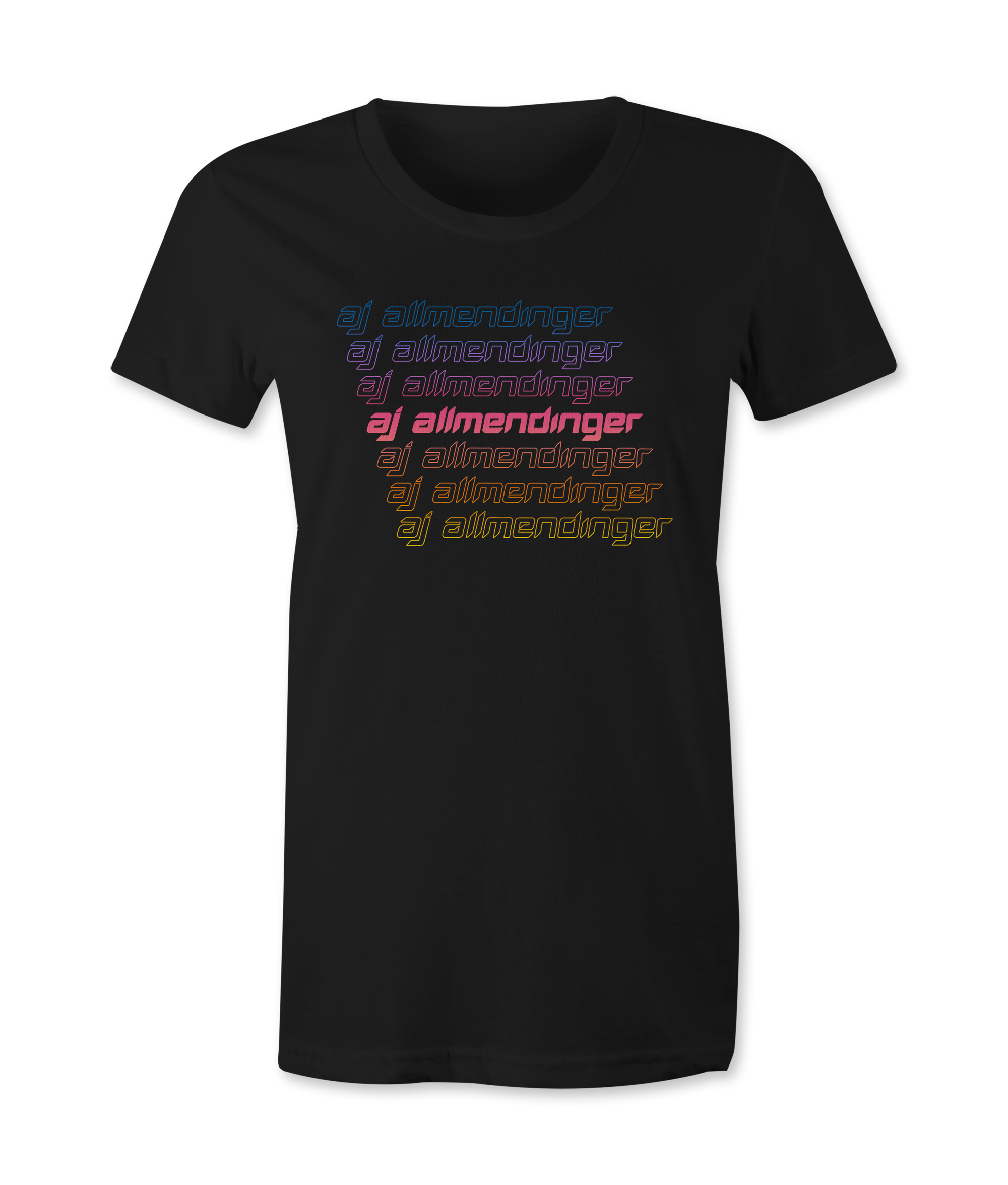 AJ Allmendinger - Sunset Name Women's T-Shirts Black Acid Apparel