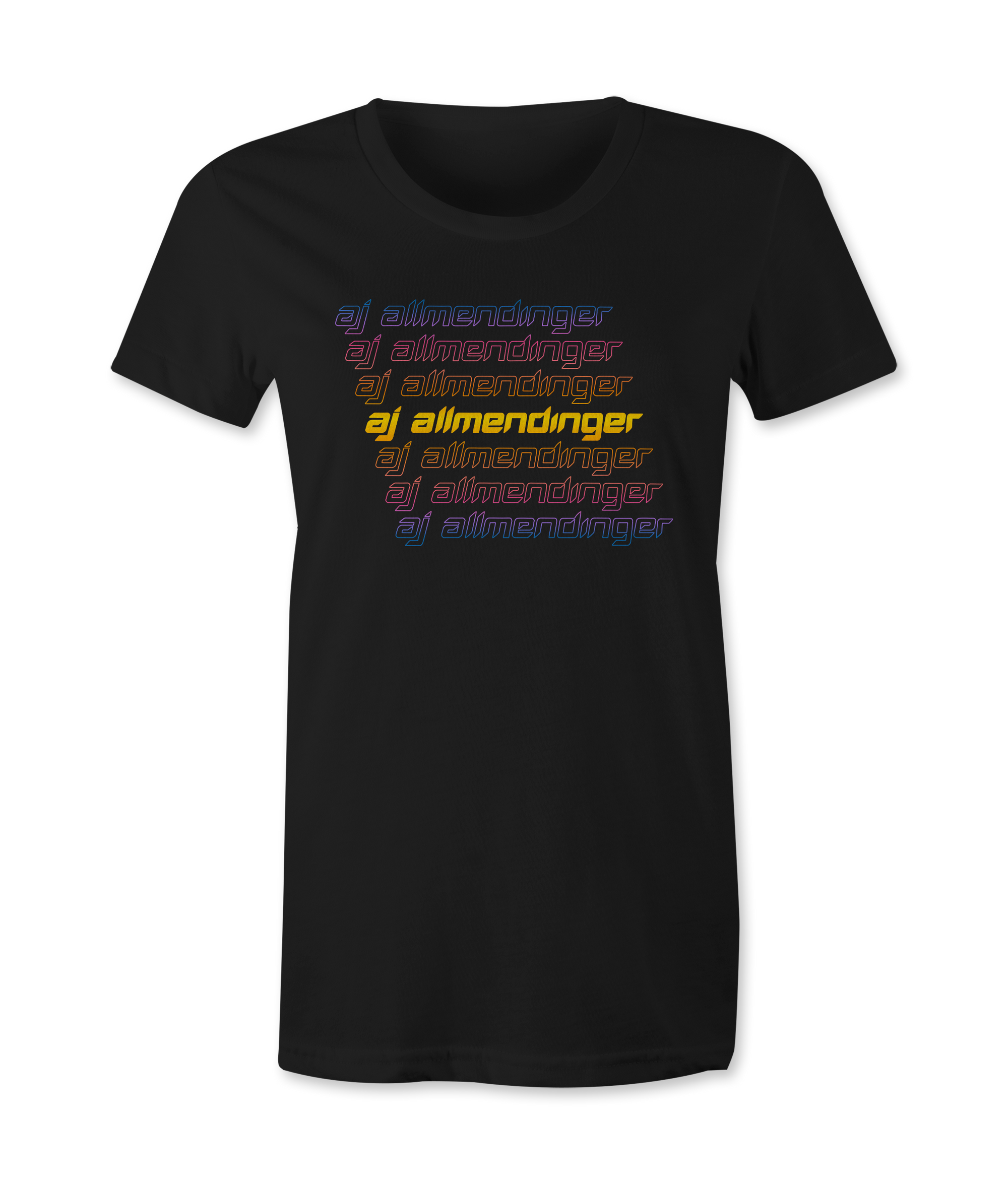 AJ Allmendinger - Sunrise Name Women's T-Shirts Black Acid Apparel