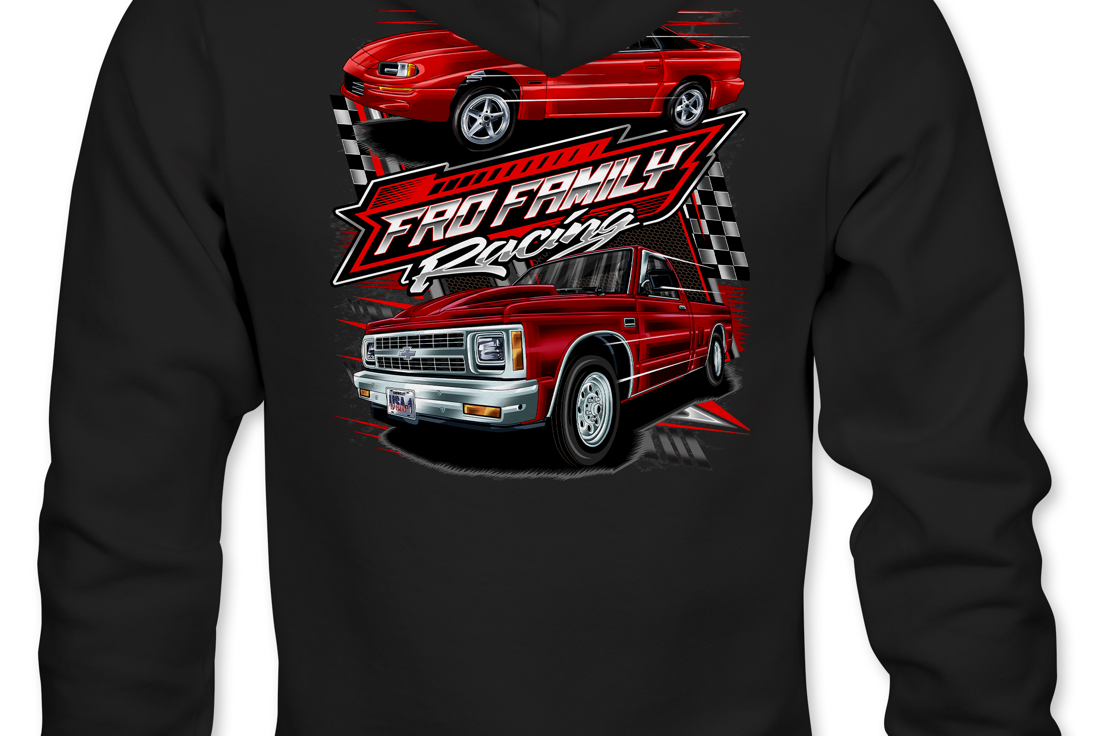 Fro Family Racing Hoodies Black Acid Apparel