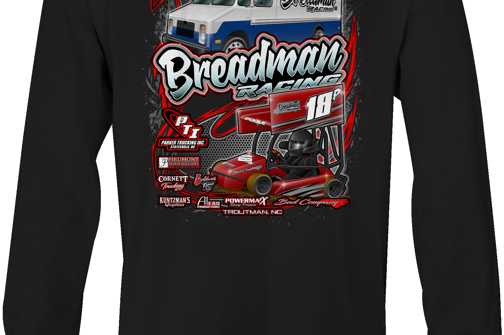 Breadman Racing Long Sleeves Black Acid Apparel