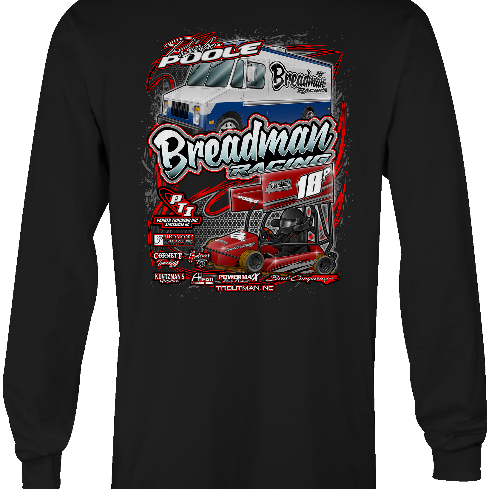 Breadman Racing Long Sleeves Black Acid Apparel