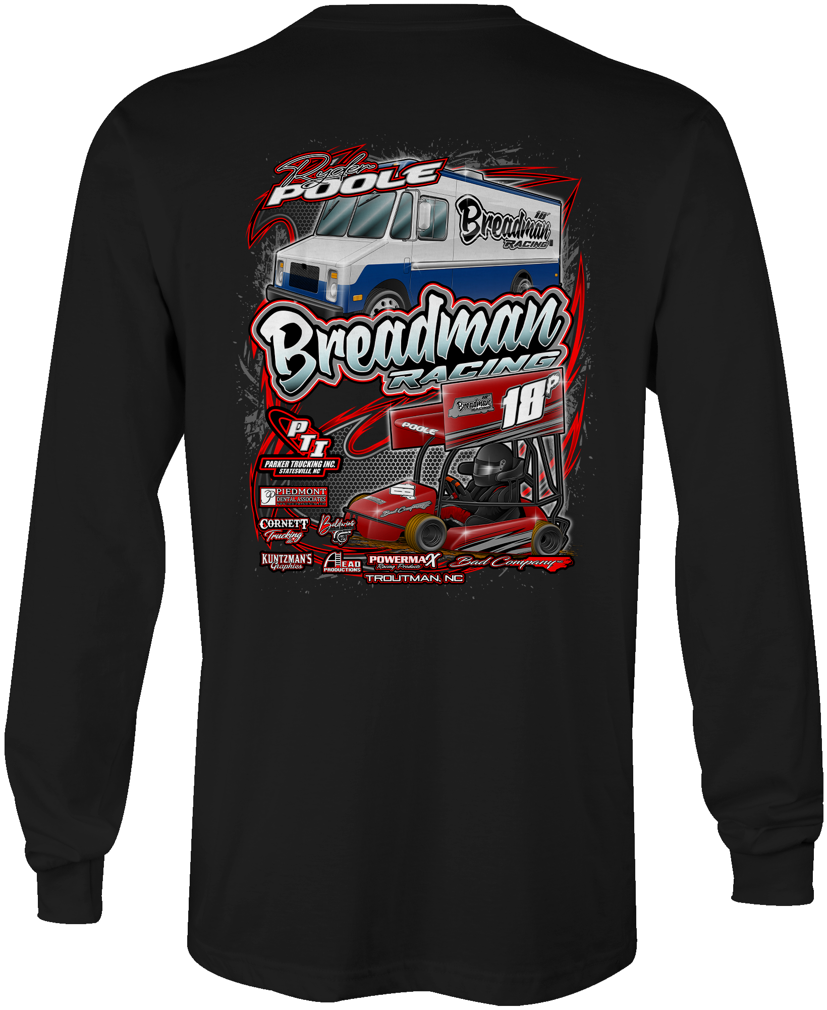Breadman Racing Long Sleeves Black Acid Apparel