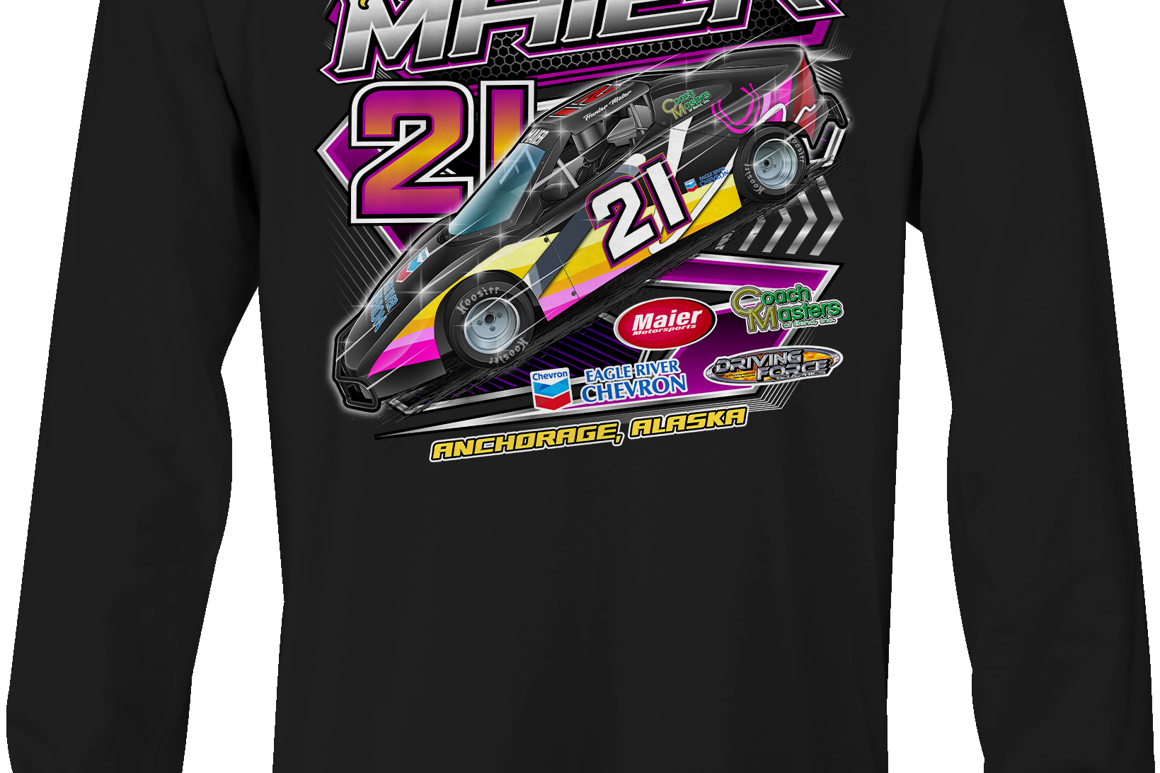Hunter Maier Long Sleeves Black Acid Apparel