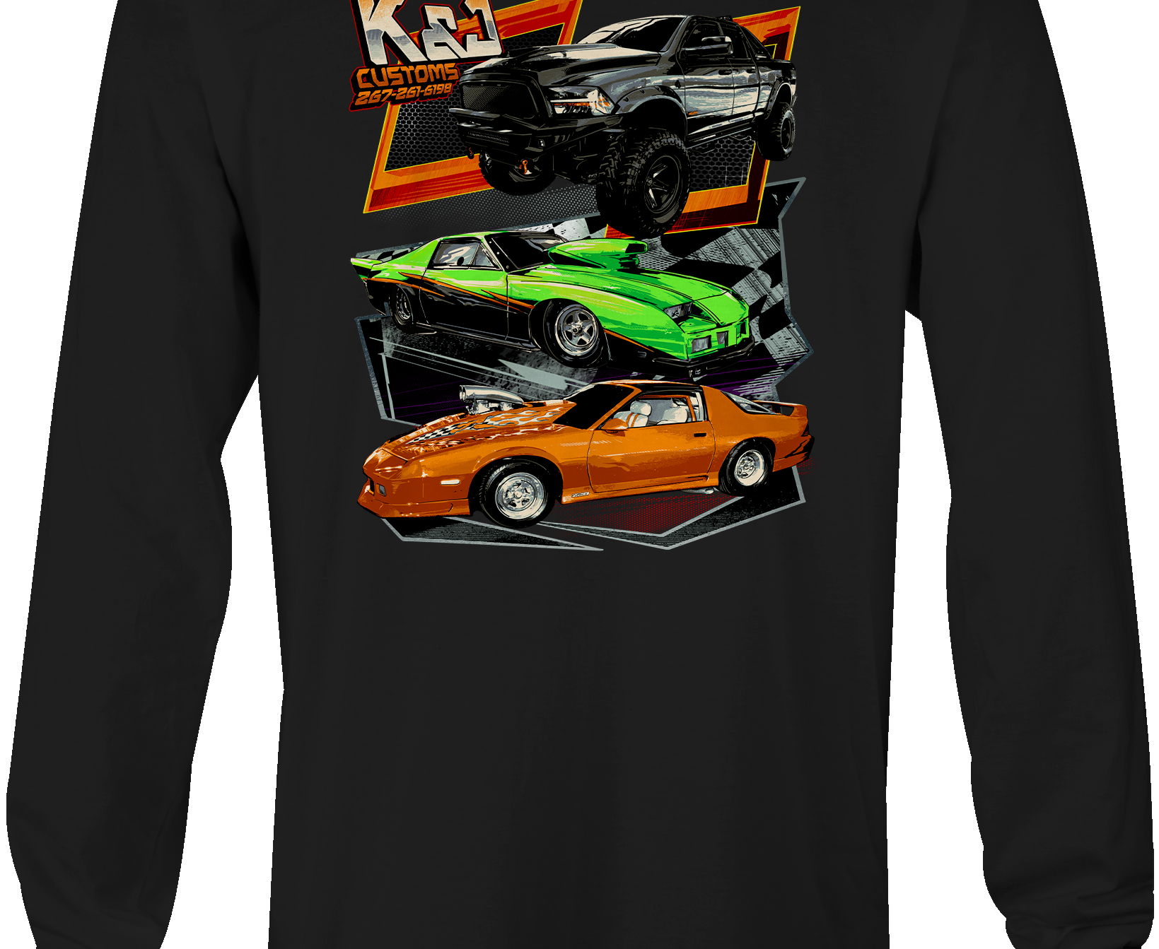 K&J Customs Long Sleeves Black Acid Apparel