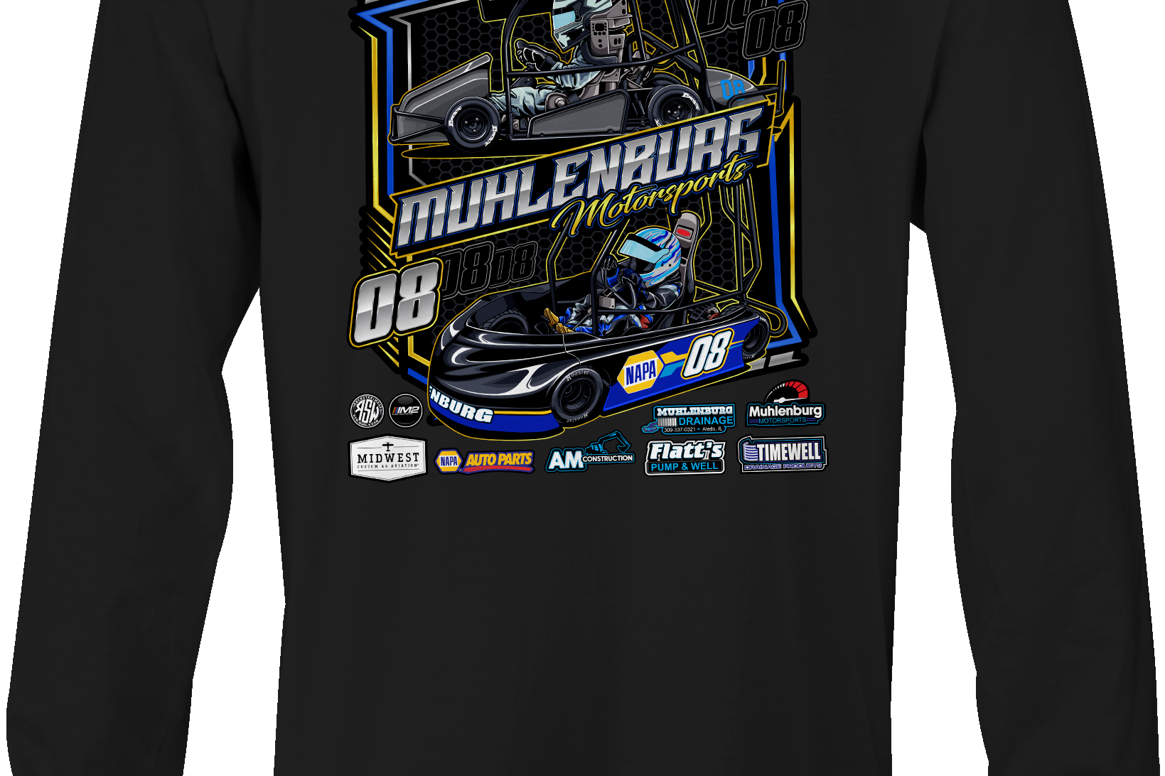 Muhlenburg Motorsports Long Sleeves Black Acid Apparel