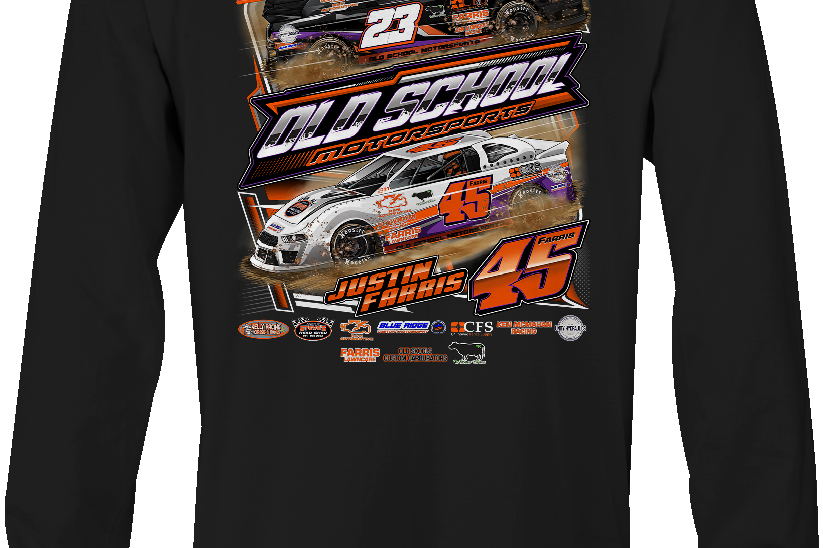 Old School Motorsports Long Sleeves Black Acid Apparel