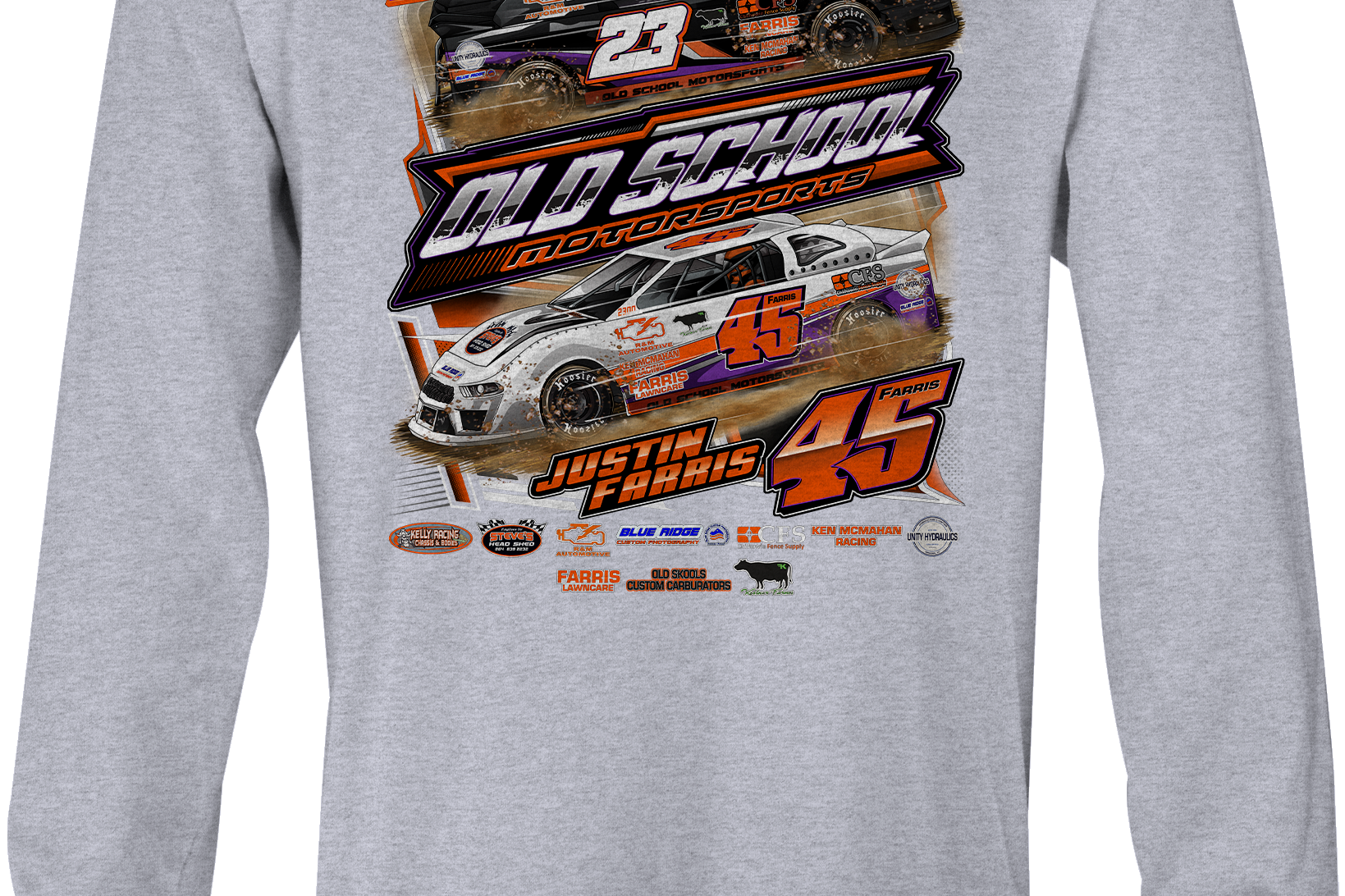 Old School Motorsports Long Sleeves Black Acid Apparel