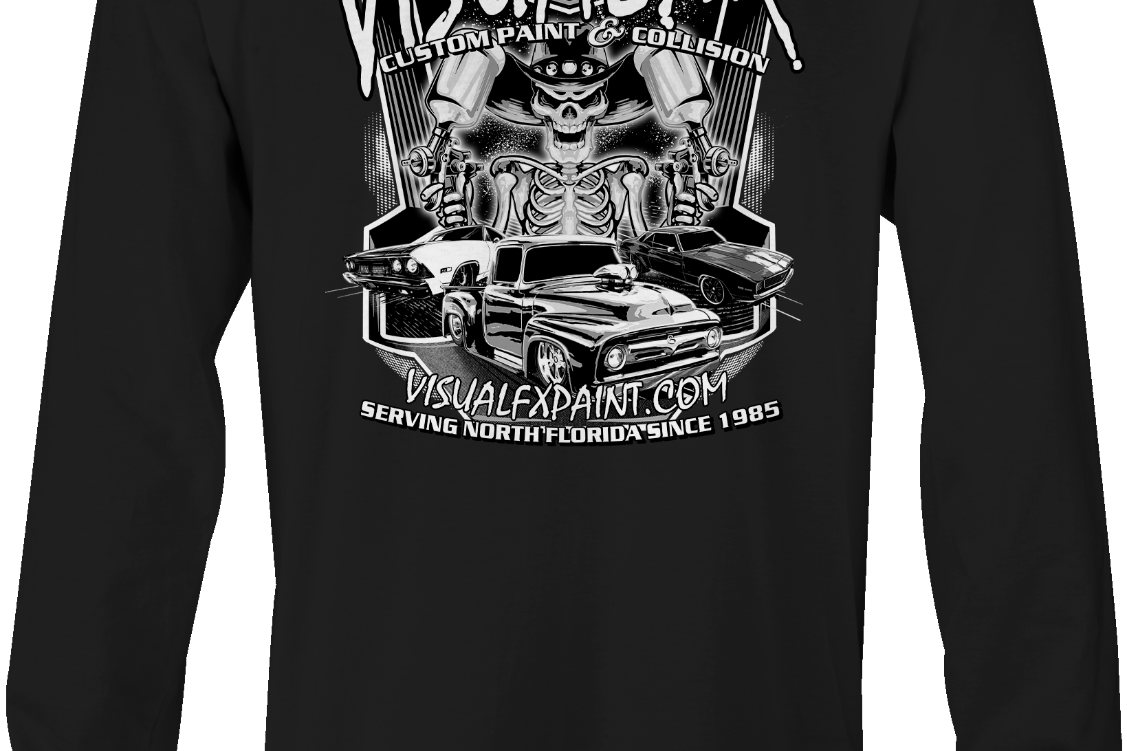 Visual FX Black and White Long Sleeves Black Acid Apparel