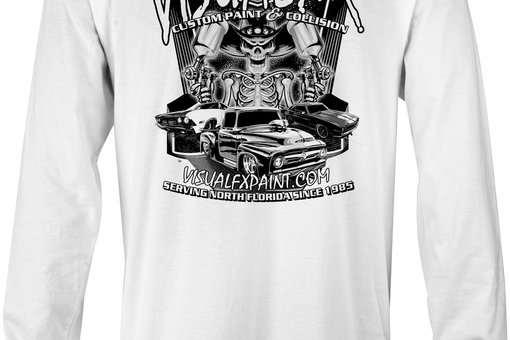 Visual FX Black and White Long Sleeves Black Acid Apparel